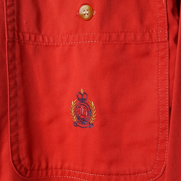 80s Bugle Boy Original Red Button Long Sleeve Small - Picture 2 of 5